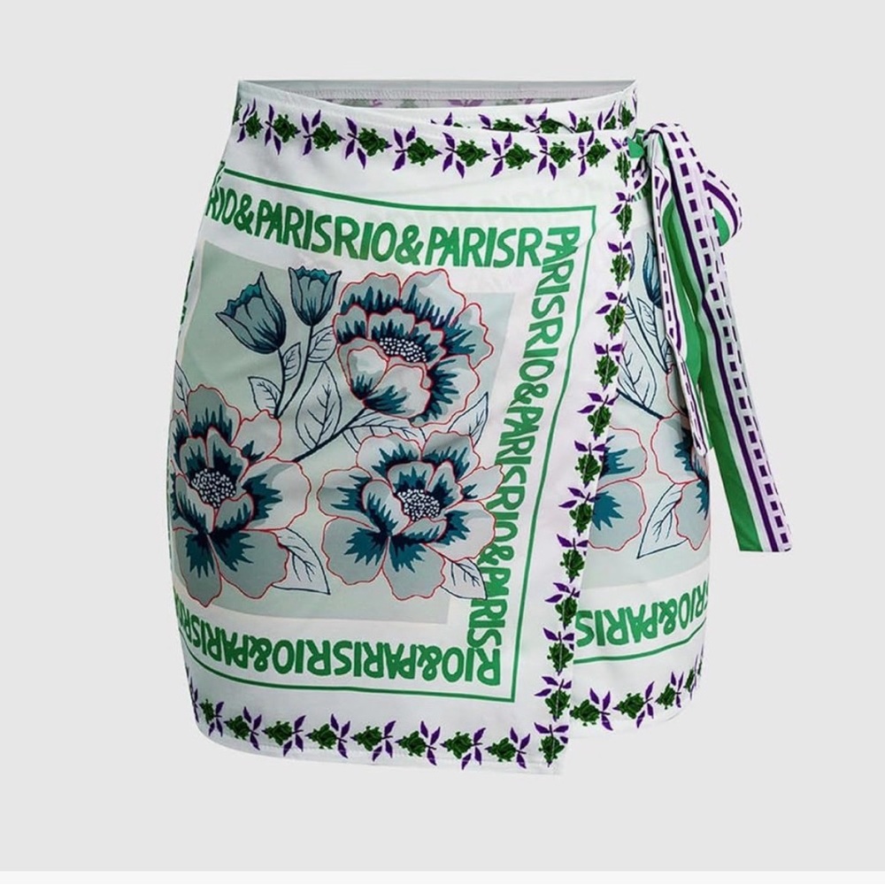 NEW WITHOUT tags- capri wrap mini skirt beach cover up